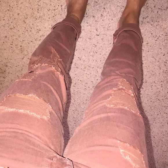 American Eagle super stretch Tomgirl distressed jeans size 6 regular - Picture 5 of 17